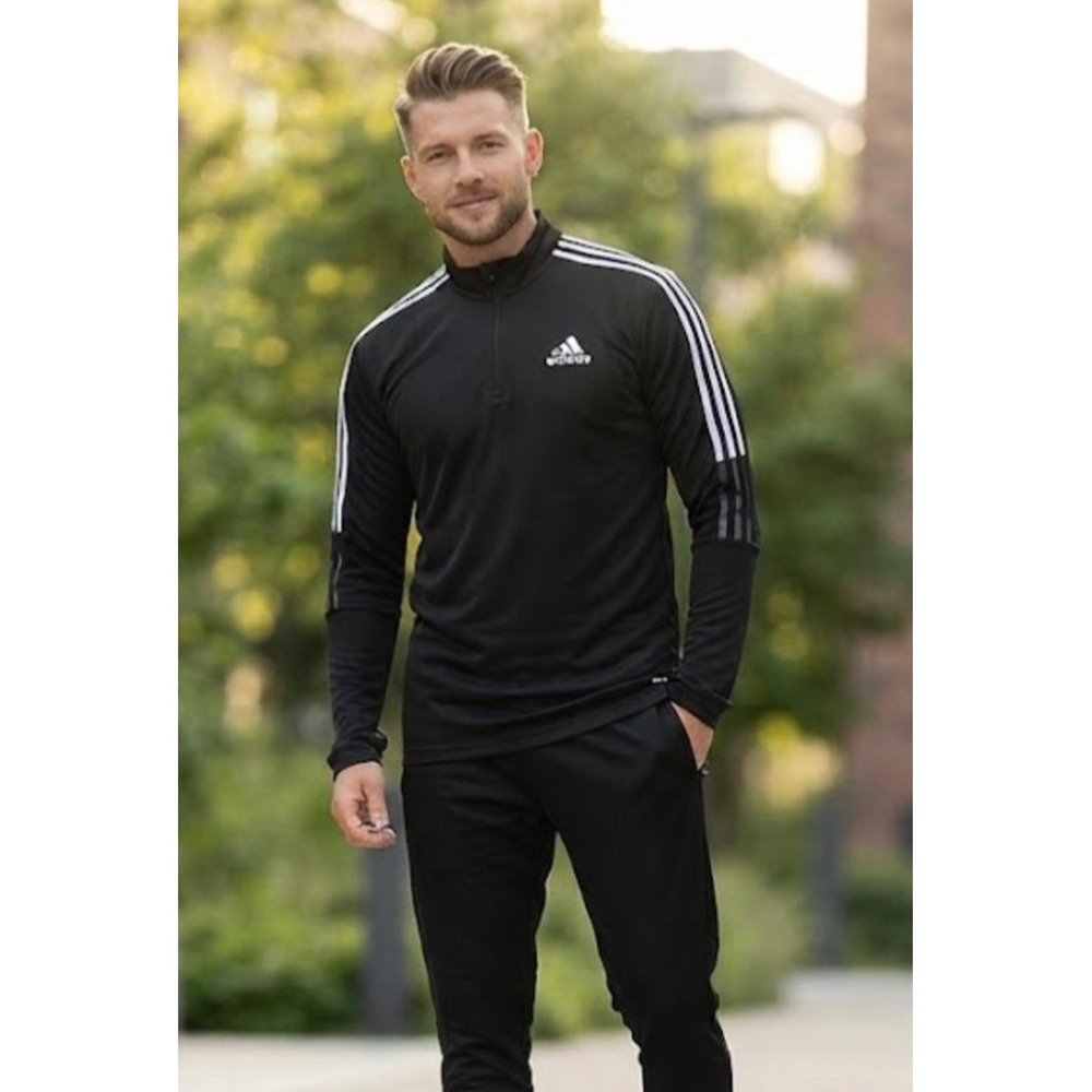 Adidas Aeroready Primegreen Quarter Zip‎ Pullover Mens XL Black 3-Stripe GK9545